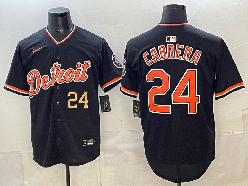 Men Detroit Tigers #24 Cabrera black Game Nike MLB Jersey 2026006